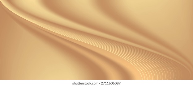 Fondo de líneas de oro Abstractas con efectos de luz. Vector. EPS 10