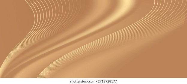 Abstrakte Goldlinien Hintergrund mit Lichteffekten. Vektor. modern