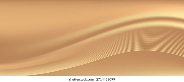 Fondo de líneas de oro Abstractas con efectos de luz. Vector