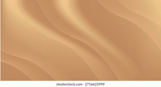 Fundo de linhas de ouro abstrato com efeitos de luz. vetor