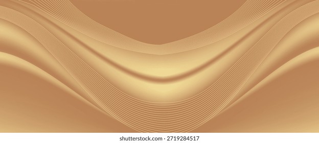 Abstrakte Goldlinien Hintergrund mit Lichteffekten. Vecto. modern