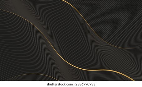 Abstrakte Goldlinien, luxuriöser Hintergrund. Minimales Stilkonzept. Vektorgrafik. 