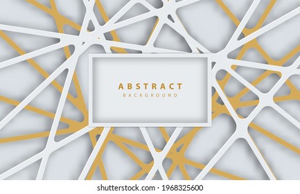 Abstract gold lines on white background