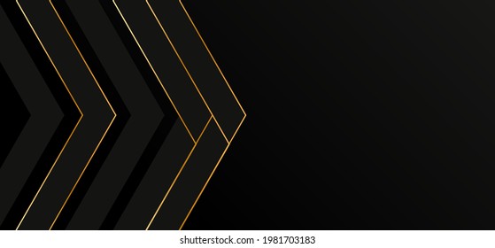 Abstract gold lines shape background.