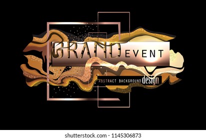 Abstract gold liquid substance. Modern design. Vector illustration
