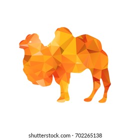 Abstract gold low poly camel