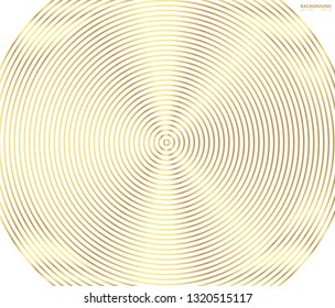 Abstract Gold luxurious color vector circle halftone background. Gradient retro line pattern design, golden graphic, Modern decoration for websites, posters, banners, template EPS10 vector