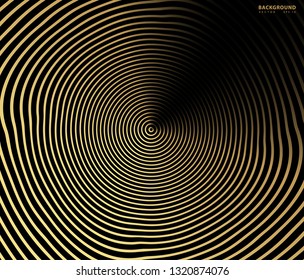 Abstract Gold luxurious color vector circle halftone background. Gradient retro line pattern design, golden graphic, Modern decoration for websites, posters, banners, template EPS10 vector