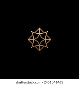 Abstract gold luxurious diamond pattern logo.