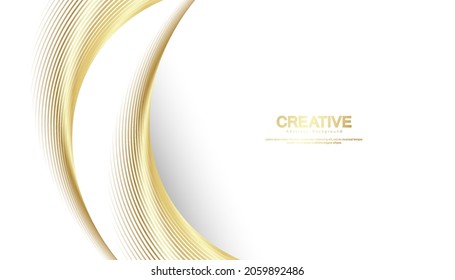 Abstract gold luxurious wave line background - simple texture for your design. gradient background. Modern decoration for websites, posters, banners, EPS10 vector