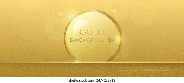 Abstract Gold luxury background. Vector illustration art with gold glitter light effect, texture element, gradient color and shiny bokeh. Modern graphic design, decoration for banner template