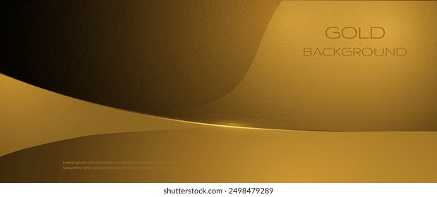 Abstractas fondo de lujo de oro. Arte de Ilustración vectorial, elemento con efecto de resplandor de luz dorada, textura, color degradado. Diseño gráfico moderno, decoración para Plantilla de Anuncio o fondo de tecnología