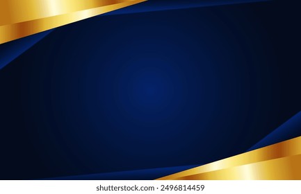 abstract gold luxury dark overlapping on blue background with gold triangle design for certificate or banner design