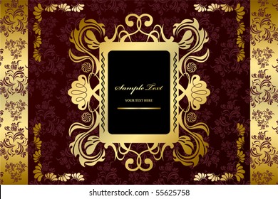 Abstract gold luxury frame