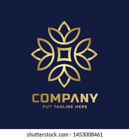 Abstract gold luxury logo template for business