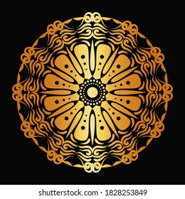 Abstract gold luxury mandala, decorative background with elegant mandala