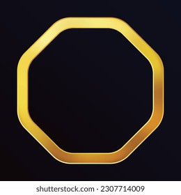 abstract  gold luxury polygon hexagon shape frame in black background. Vector. - Powered by Shutterstock - Get 15% off with code: PIKWIZARD15