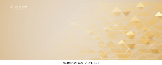 Abstrakter goldener, luxuriöser dreieckiger geometrischer Hintergrund. Vektorgrafik