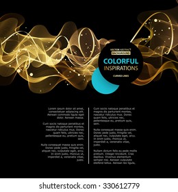 Abstract gold luxury wave layout background. Vector illustration