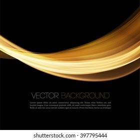 Abstract gold luxury wave layout background. Vector illustration.