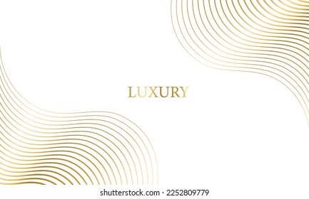 Abstract gold luxury wave line background.  Banner, Poster, Greeting Card. Vector Illustration