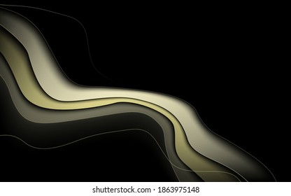 Abstract gold luxury wavy with Curved lines background. illustration Vector