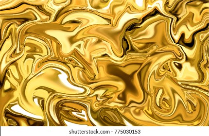 Abstract gold marble texture. Vector watercolor pattern background, Ink marble metallic texture. liquid foil glitter. Trendy template for design, party, birthday, wedding, banner, card. Abstract ink, 