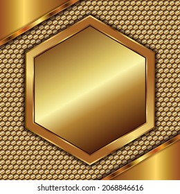 Abstrakter goldener Hintergrund, 3D glänzender Vektordesign.