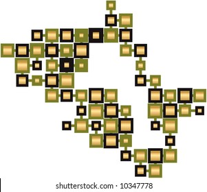 abstract gold metal cubes