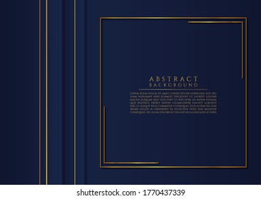 Abstract gold metallic frame square shape overlap layer with space for content. vector illustration. 