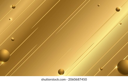 Abstract gold metallic lines background. Vector abstract gold background with stripes. Abstract luxurious background. Metallic stripes. Golden metal line, gradient. Vector illustration EPS10.