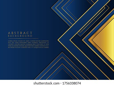 Abstract gold metallic square shape design luxury concept with space for text. vector illustration.