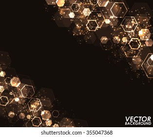 Abstract gold modern geometric digital - Vector Background.