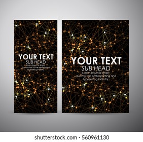 Abstract gold Molecule structure background, Brochure business design template or roll up. vector illustration 