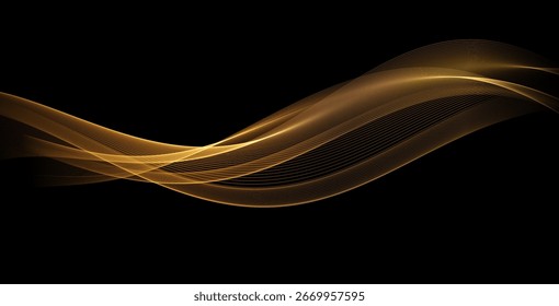 Abstractas efecto de resplandor de luz de movimiento de oro. Línea brillante mágica.