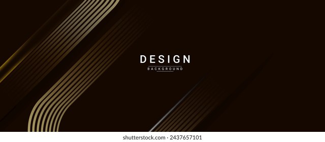 Abstract gold moving lines on dark background vector