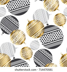 abstract gold new year baubles vector illustration. golden elegant style decorative design for celebration invitation, greeting card, header, banner

