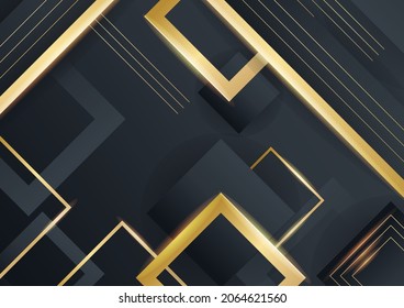 Abstract gold on black metallic texture with simple text design modern luxury futuristic background vector illustration