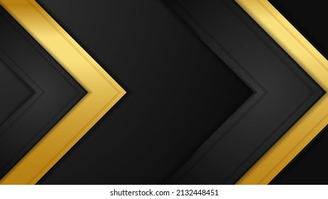 Abstract gold on black metallic texture with simple text design modern luxury futuristic background vector illustration