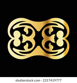 Abstract Gold ornament logo icon vector design bundle. Elegant premium ornament vector logotype symbol editable for your needs,web,design,print, poster free vector image