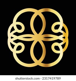 Abstract Gold ornament logo icon vector design bundle. Elegant premium ornament vector logotype symbol editable for your needs,web,design,print, poster free vector image