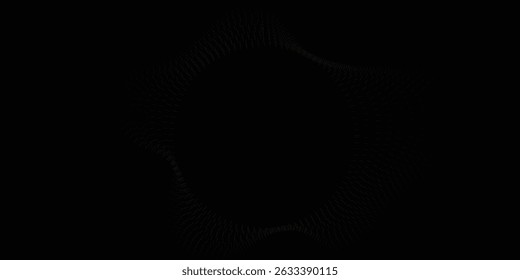 Abstract gold particle design on black background. A striking abstract design featuring a swirling pattern of gold particles against a pure black backdrop.