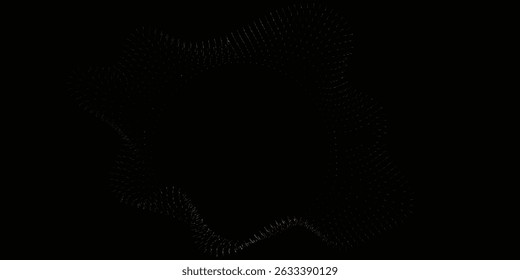 Abstract gold particle design on black background. A striking abstract design featuring a swirling pattern of gold particles against a pure black backdrop.