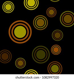 Abstract gold pattern with circles. Geometry pattern for fabric. Round Circle Dots. Network Design, Technology Science, Vector Illustration. Perfect For Logo, Banner, Icon, Holiday Background.