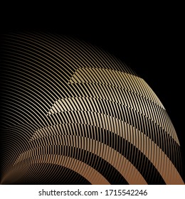 Abstract gold pattern, halftone lines dynamic background, vector modern design texture for card, cover, poster, decoration.