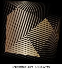 Patrón de oro abstracto, fondo dinámico de líneas de medio tono, textura de diseño moderno vectorial.