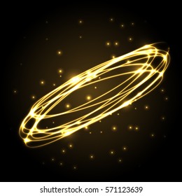 Abstract gold plasma background with ovals, stock vector