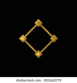 Abstract gold plated metalic icon or logo vector