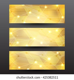 Abstract gold polygon background header