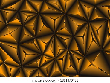 Abstract gold polygon gold light futuristic technology design background vector illustration.